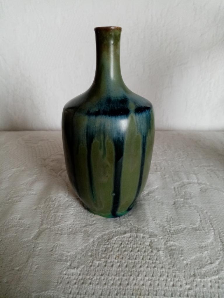 Franse Denbac art deco-periode vaas in gevlamd zandsteen 14,, Ophalen of Verzenden