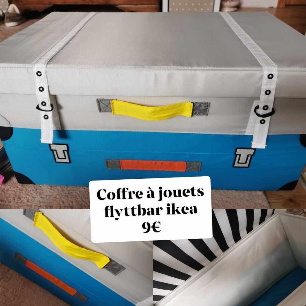 Coffre a jouets flyttbar ikea, Comme neuf