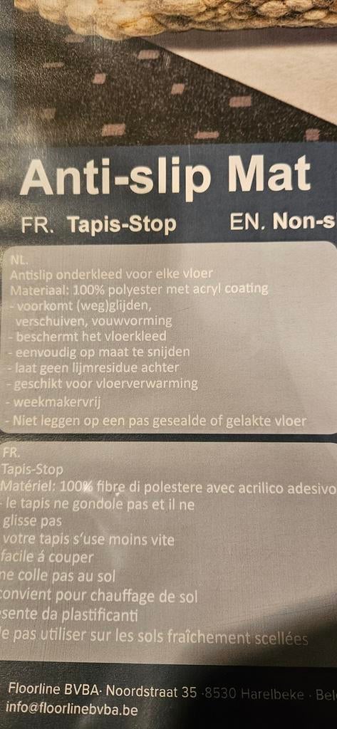 Anti slip mat voor tapijt, Ophalen of Verzenden, Zo goed als nieuw