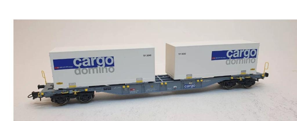 Roco 66632 Containertragwagen mit 2 Wechselbrücken Cargo SBB, Enlèvement ou Envoi, Wagon, Comme neuf, Roco