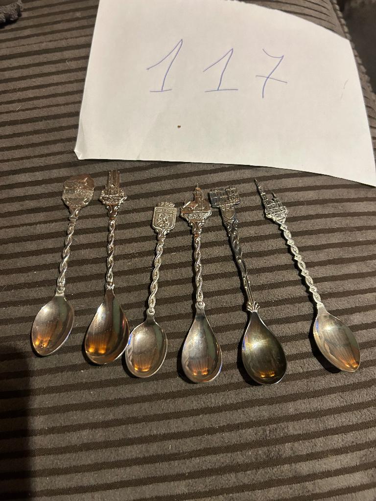 Oude zilveren of verzilverde lepeltjes, Antiek en Kunst, Ophalen of Verzenden, Zilver