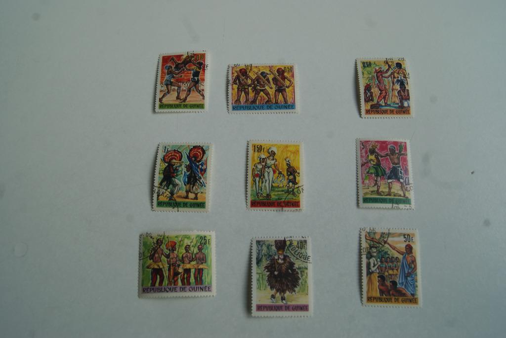 postzegels Guinee tradionele dansen, Postzegels en Munten, Postzegels | Afrika, Ophalen of Verzenden, Guinee, Gestempeld