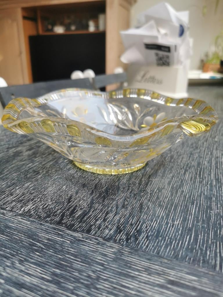 Très belle coupe à fruits ancienne en cristal, Antiquités & Art, Enlèvement ou Envoi