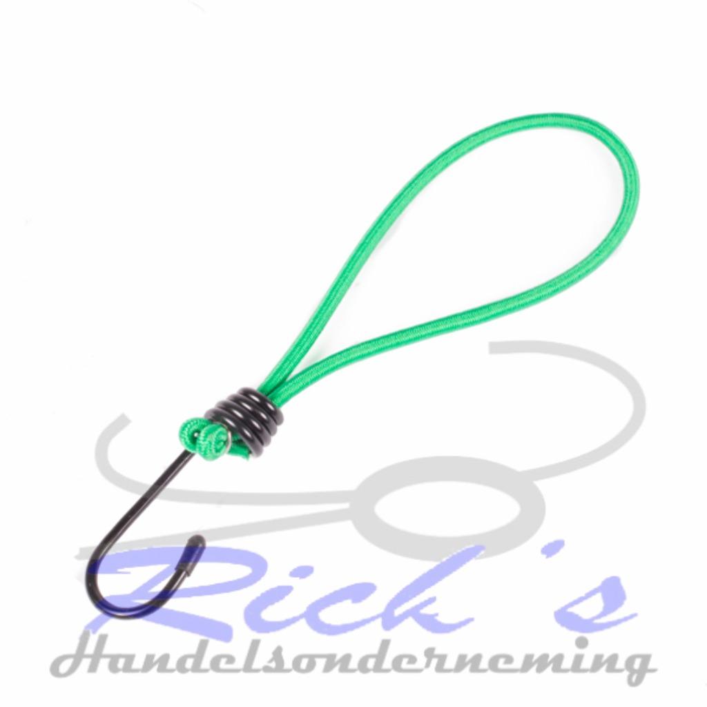 Elastiek met haak / tentspanner lengte 19 cm groen, Ophalen of Verzenden, Nieuw