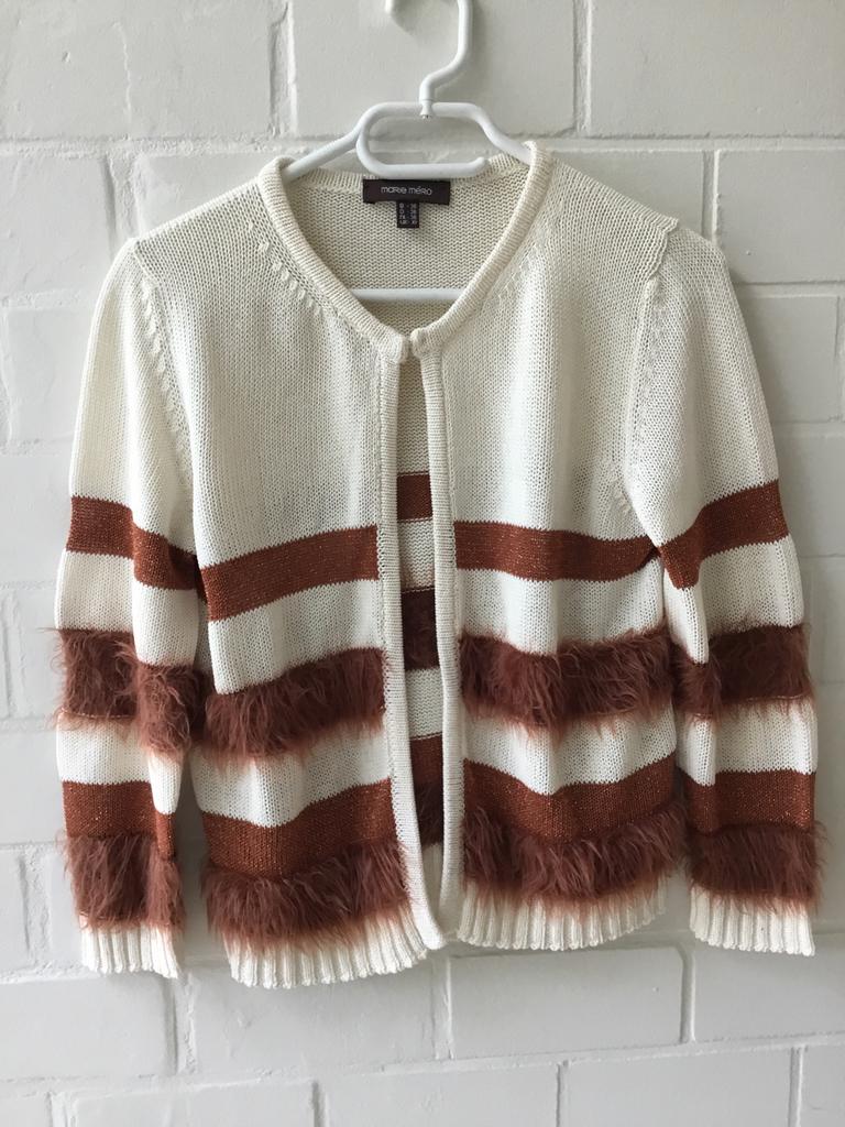 Vintage open gilet MARIE MÉRO, Maat 38/40 (M), Bruin, Ophalen of Verzenden, Marie MÉRO