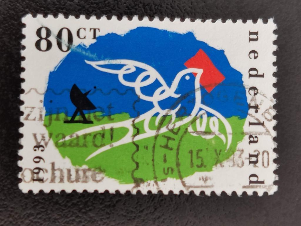 Pays-Bas 1993 - télécommunications - pigeon - oiseaux, Enlèvement ou Envoi, Après 1940, Affranchi