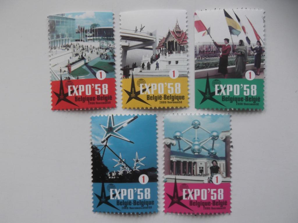 3804-3808 Expo '58 MNH, Timbres & Monnaies, Enlèvement ou Envoi, Non oblitéré, Timbre-poste