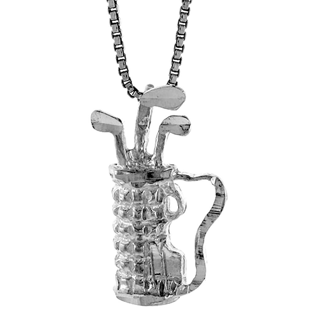 Pendentif en argent en forme de sac de golf avec des clubs, Enlèvement ou Envoi, Neuf