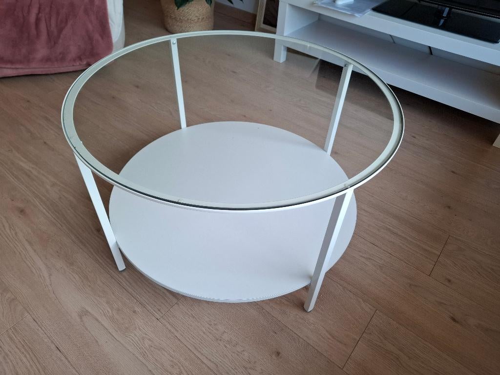 Table basse ronde, Maison & Meubles, Tables | Tables de salon, Moins de 50 cm, Rond, Comme neuf, Verre