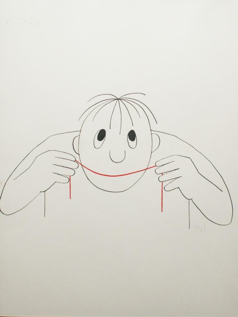 Olga Pazerini (1954): cartoon (50 x 60 cm), Antiek en Kunst, Kunst | Schilderijen | Modern, Ophalen of Verzenden