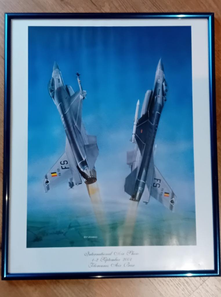Print F-16 2W TAC Florennes., Verzamelen, Luchtvaart en Vliegtuigspotten, Ophalen, Zo goed als nieuw, Kaart, Foto of Prent