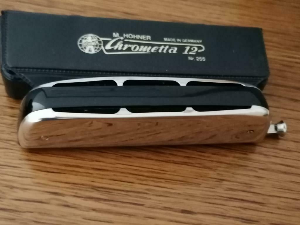 🎼🎵🎶 Harmonica Chromatique Hohner Chrometta 12 trous 255/, Chromatique, Harmonica en sol, Avec valise ou boîte, Comme neuf