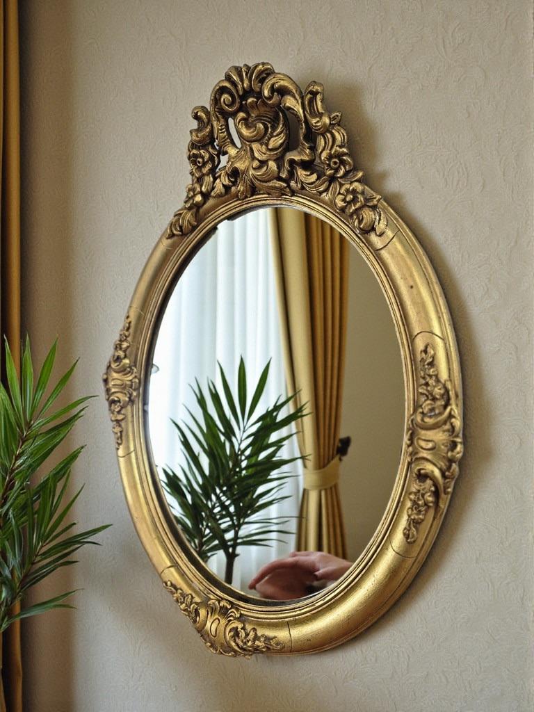 Miroir/miroir mural baroque doré vintage, Enlèvement ou Envoi