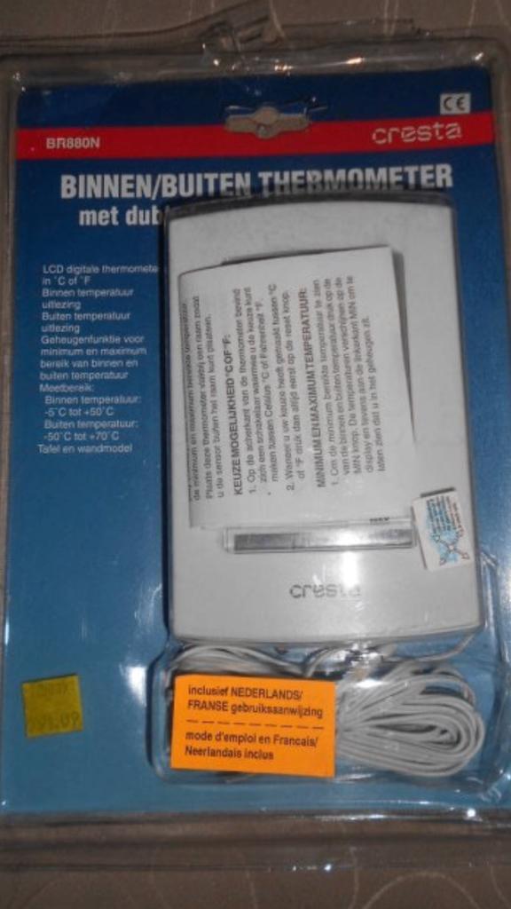 BINNEN EN BUITEN THERMOMETER NIEUW, Ophalen of Verzenden, Nieuw, Binnenthermometer