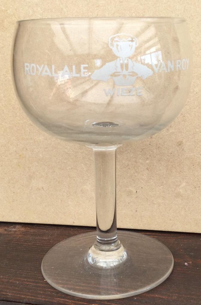 Bier brouwerij glas Van Roy Wieze  royal ale wit, Ophalen of Verzenden, Zo goed als nieuw