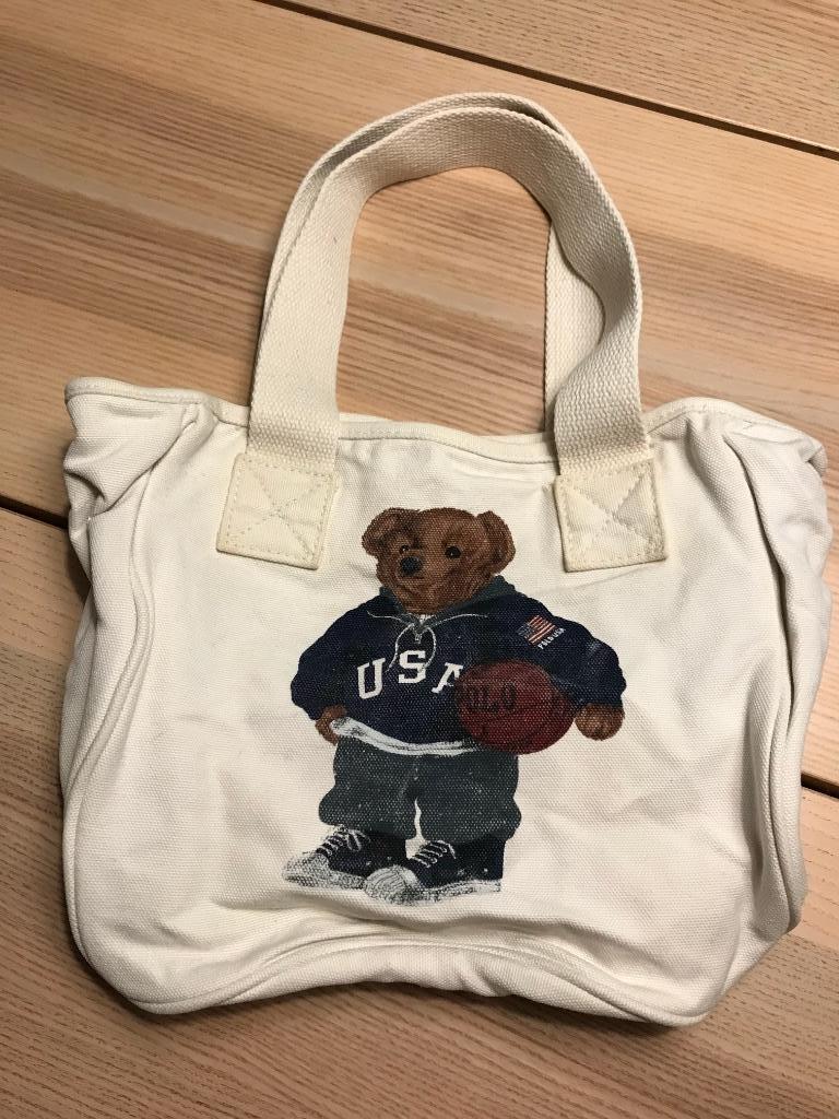 Mini sac fourre-tout Ralph Lauren vintage, Handtassen en Accessoires, Tassen | Damestassen, Ophalen, Gebruikt, Wit, Handtas