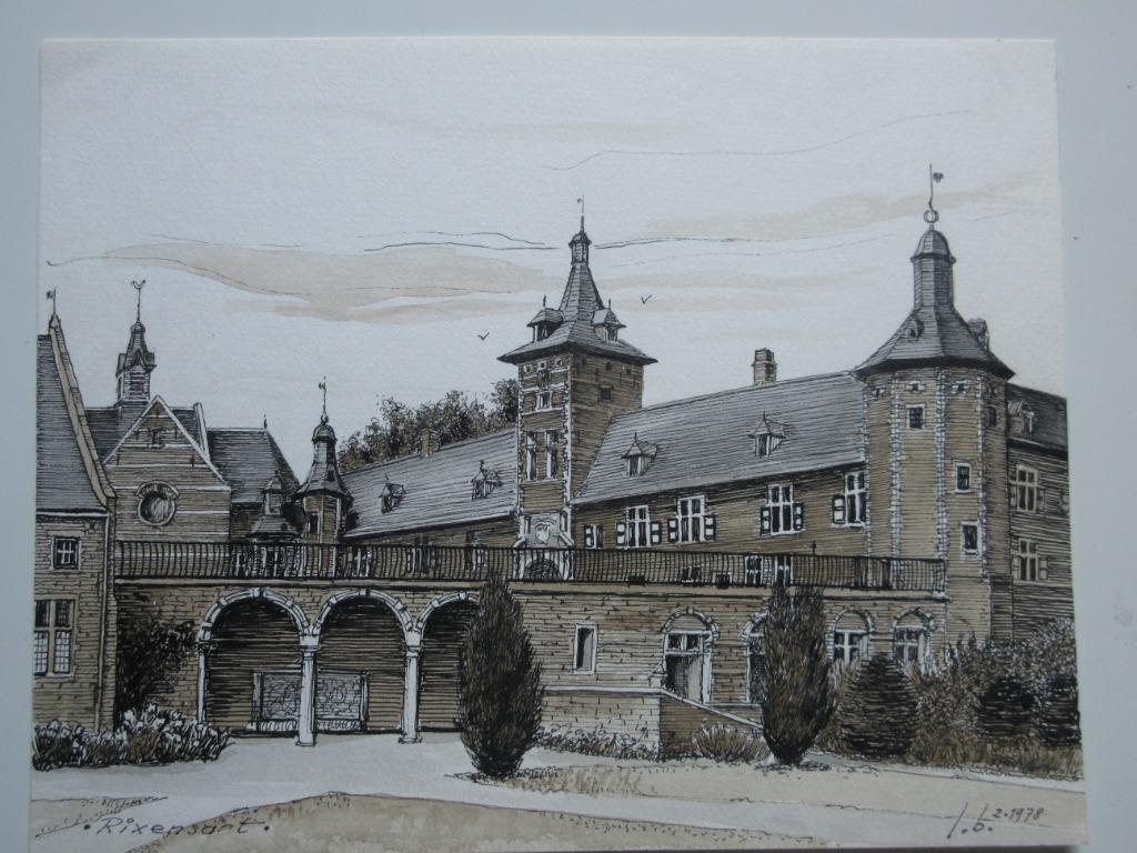 Dessin à la plume "Château de Rixensart" par L. Boschmans, Enlèvement ou Envoi