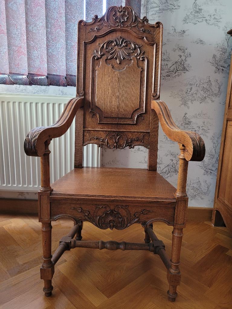 Fauteuil de Herve en chêne sculpté, Antiquités & Art, Enlèvement