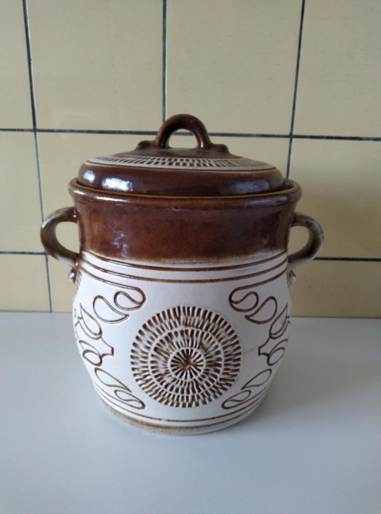 Keramieken Pot + Deksel / Bay W-Germany, Huis en Inrichting, Ophalen, Zo goed als nieuw, Aardewerk of Porselein, Minder dan 50 cm