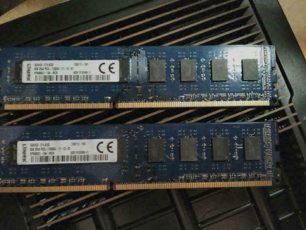 16Gb (2x8Gb) Kingston DDR3-1600 PC3L-12800U pour PC, DDR3, Ophalen of Verzenden, Zo goed als nieuw, Desktop