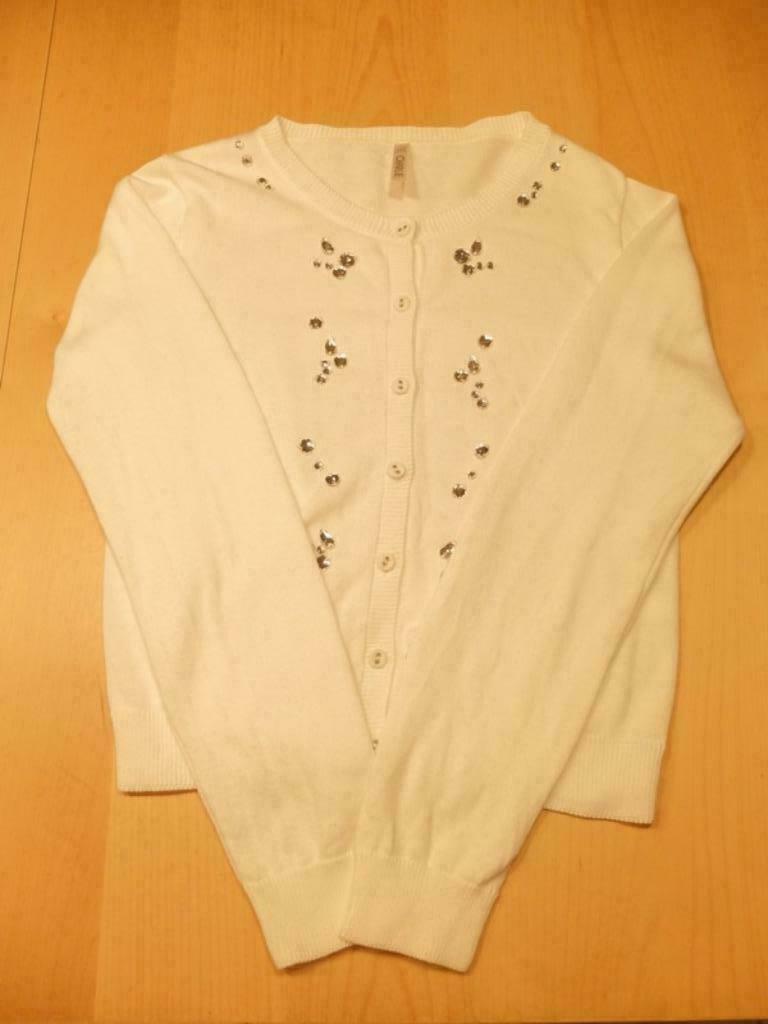 Prachtig wit vest met parels Maat 164 (meisje), Meisje, Trui of Vest, Ophalen of Verzenden, Zo goed als nieuw