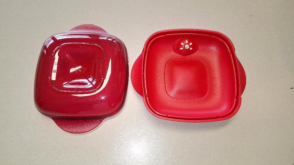 Tupperware MicroPOP vierkant 475 ml  Ex Demo, Ophalen of Verzenden, Zo goed als nieuw, Rood