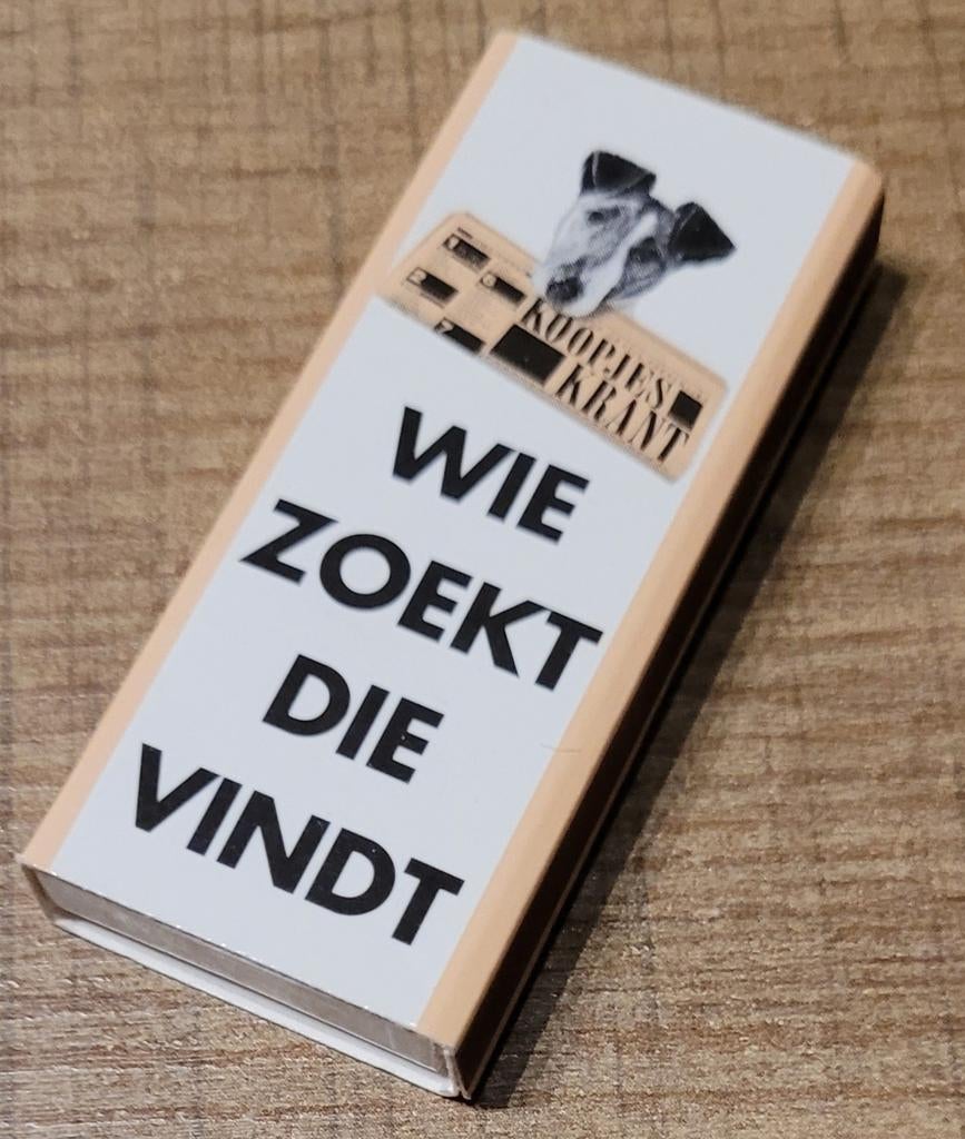 Luciferdoosje: reclame Koopjeskrant, Ophalen of Verzenden, Zo goed als nieuw, Luciferdoosjes of -merken