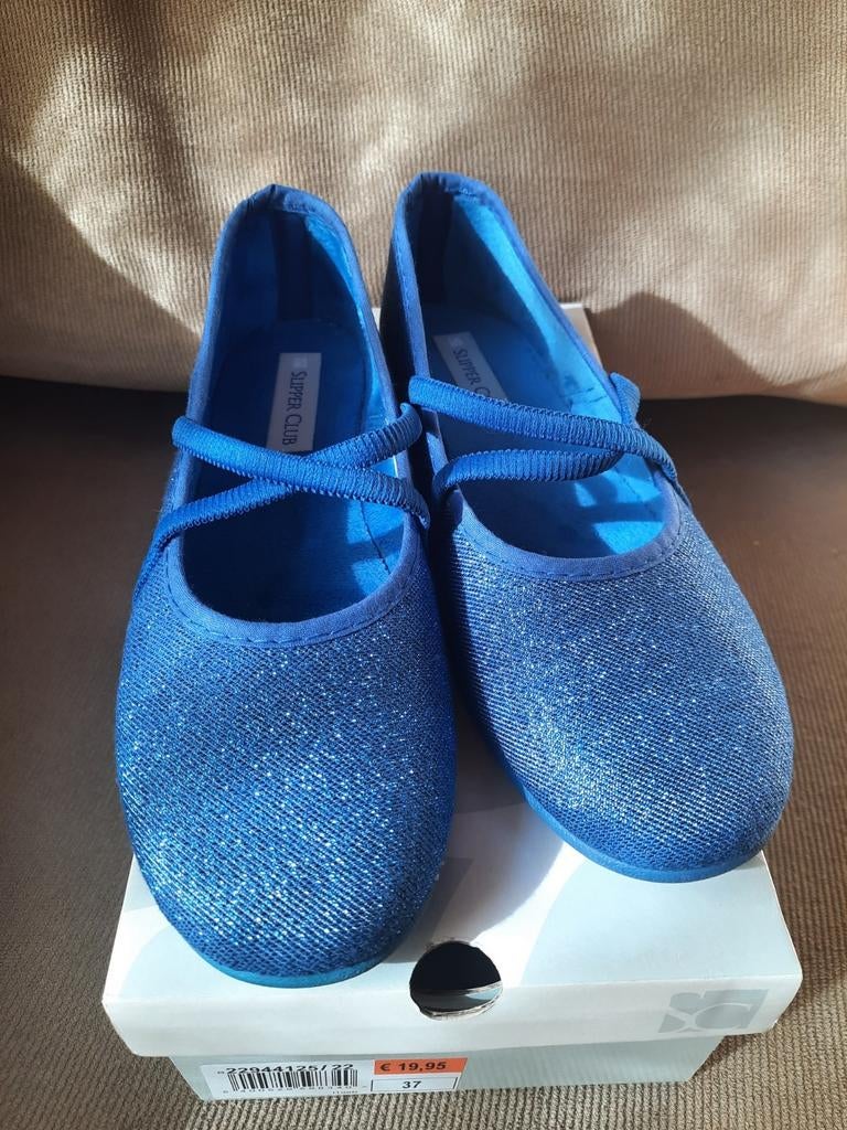 NIEUW pantoffels - meisje - blauw - glitter - maat 37, Meisje, Overige typen, Nieuw, Ophalen of Verzenden