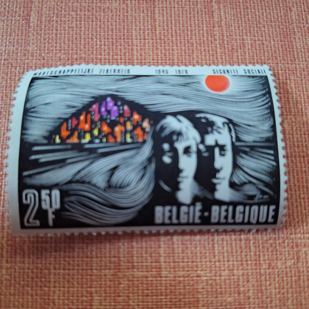 Timbres belges Jubilé de la sécurité sociale, Enlèvement ou Envoi, Oblitéré