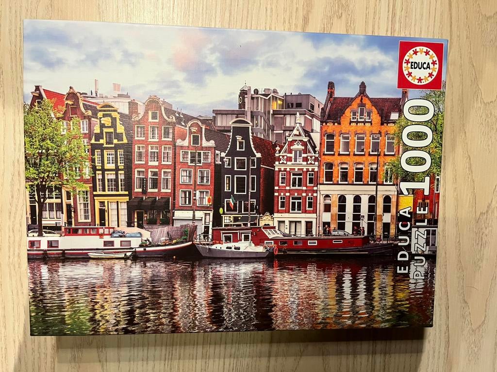 Puzzel Educa - 1000 stuks - Amsterdam - Dansende huizen, Ophalen of Verzenden, 500 t/m 1500 stukjes, Zo goed als nieuw, Legpuzzel