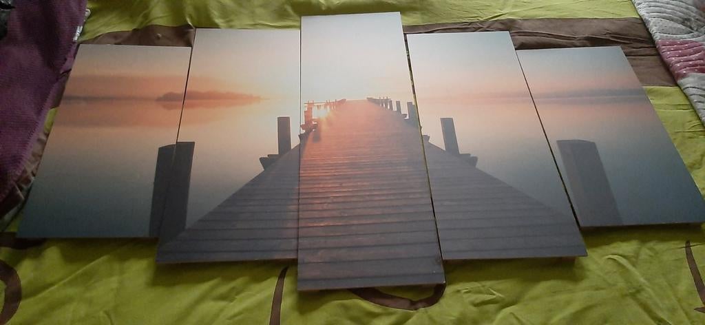 Canvas houten brug op water, Bricolage & Construction, Tuiles & Revêtements de toit, Bois, Enlèvement ou Envoi