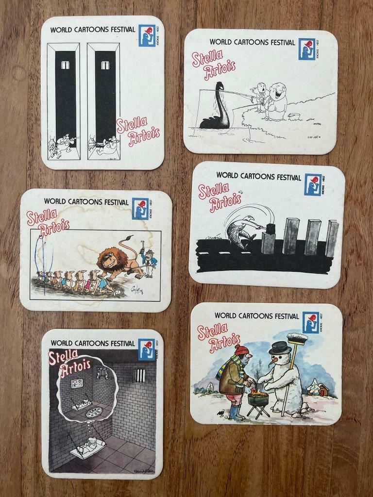 Bierviltjes - WORLD CARTOONS FESTIVAL, Verzamelen, Biermerken, Ophalen of Verzenden, Gebruikt, Viltje(s)