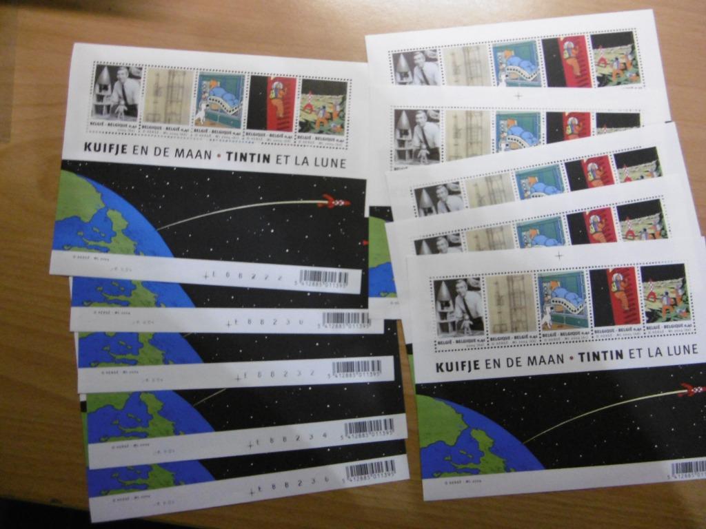 Blocs Tintin et la Lune, Timbres & Monnaies, Enlèvement ou Envoi, Non oblitéré, Timbre-poste, Neuf