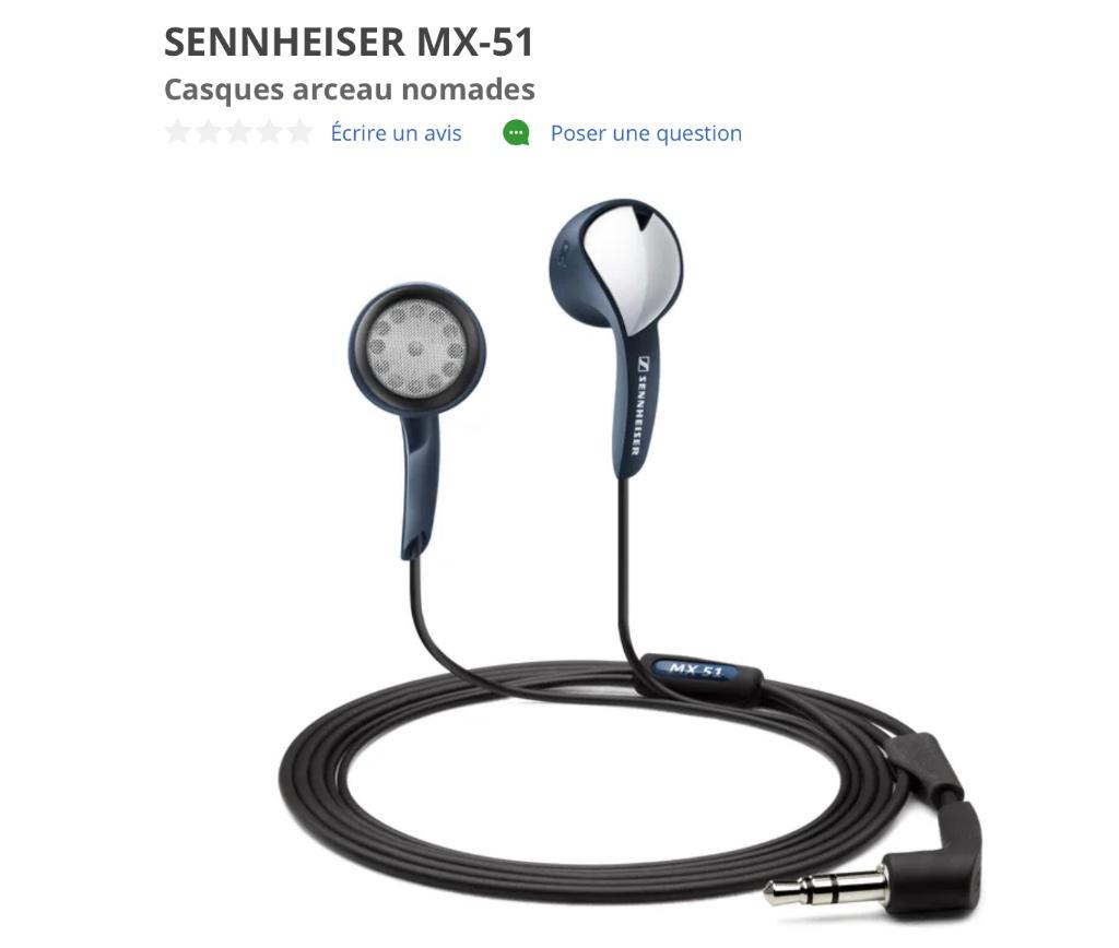 Sennheiser MX51, Enlèvement ou Envoi, Utilisé, Sennheiser