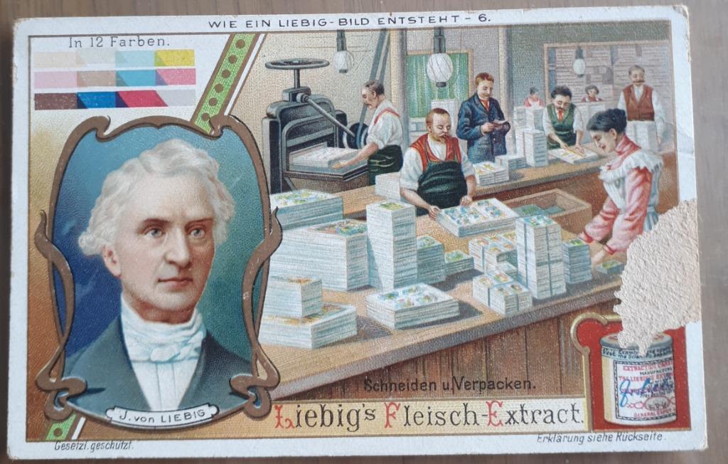 LIEBIG Lithochromo WIE EIN BILD ENTSTEHT S 850 - 6 Germ.ed., Verzamelen, Foto's en Prenten, Verzenden, Voor 1940, Gebruikt, Overige onderwerpen