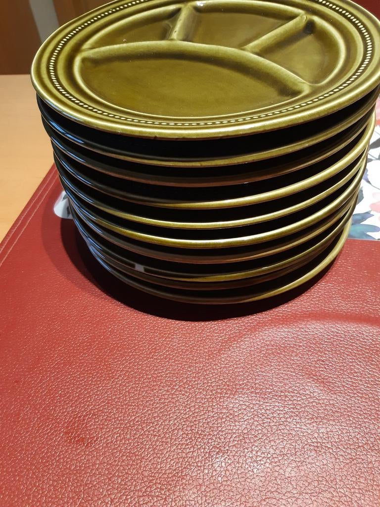 10 fondueborden met aparte verdelingen, Huis en Inrichting, Keuken | Servies, Ophalen of Verzenden, Gebruikt