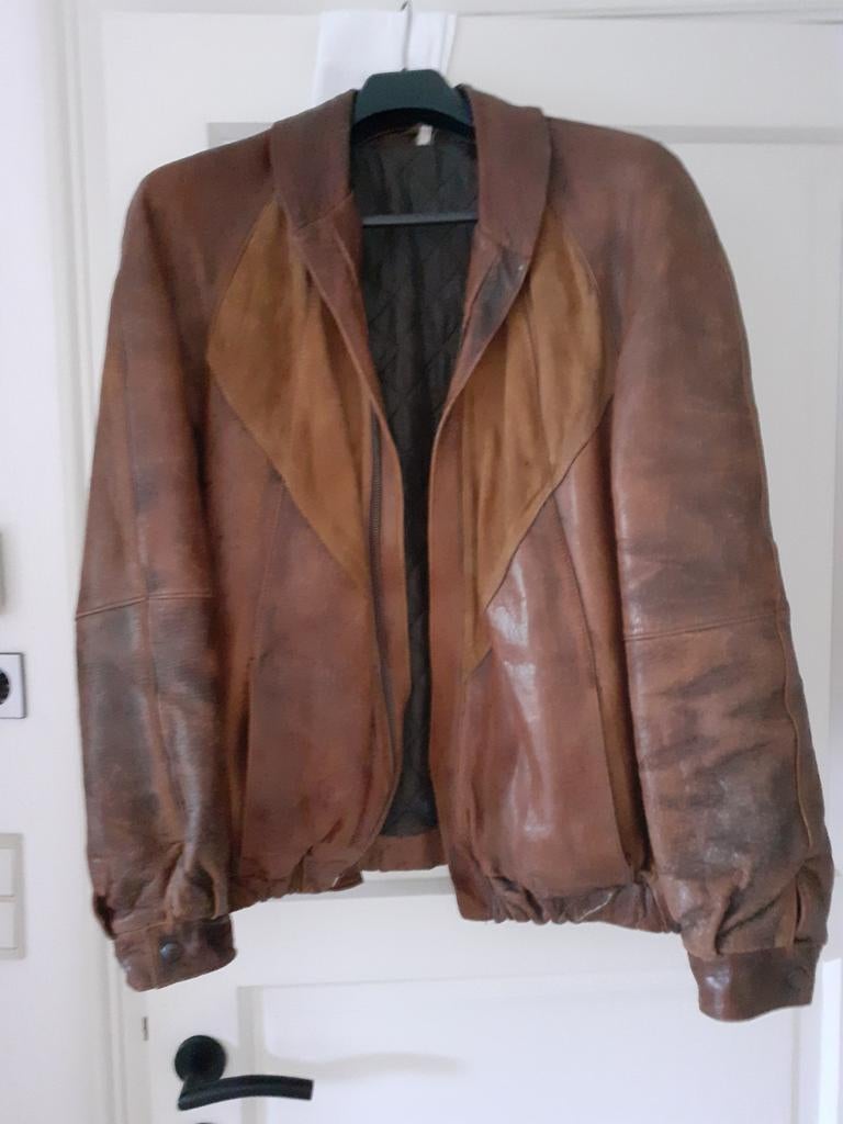 Vintage leren vest met dain, Ophalen
