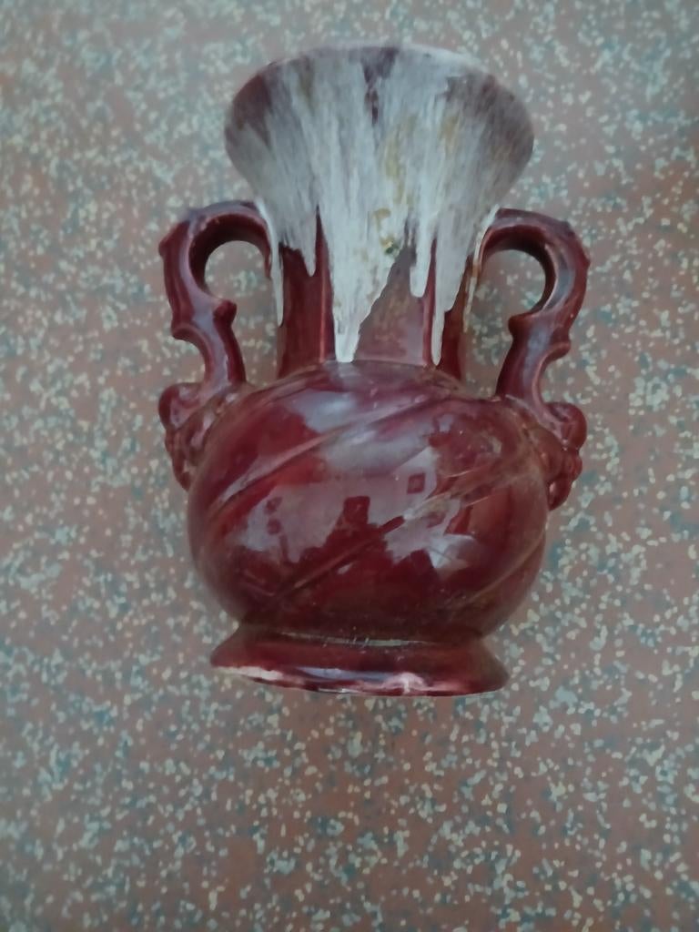 Vintage vaas (wijnrood), Ophalen of Verzenden