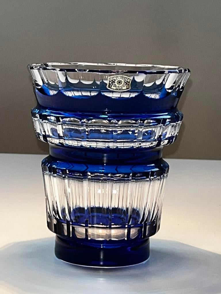 Cristal Art Déco Val Saint Lambert cobalt Charles Graffart, Enlèvement ou Envoi