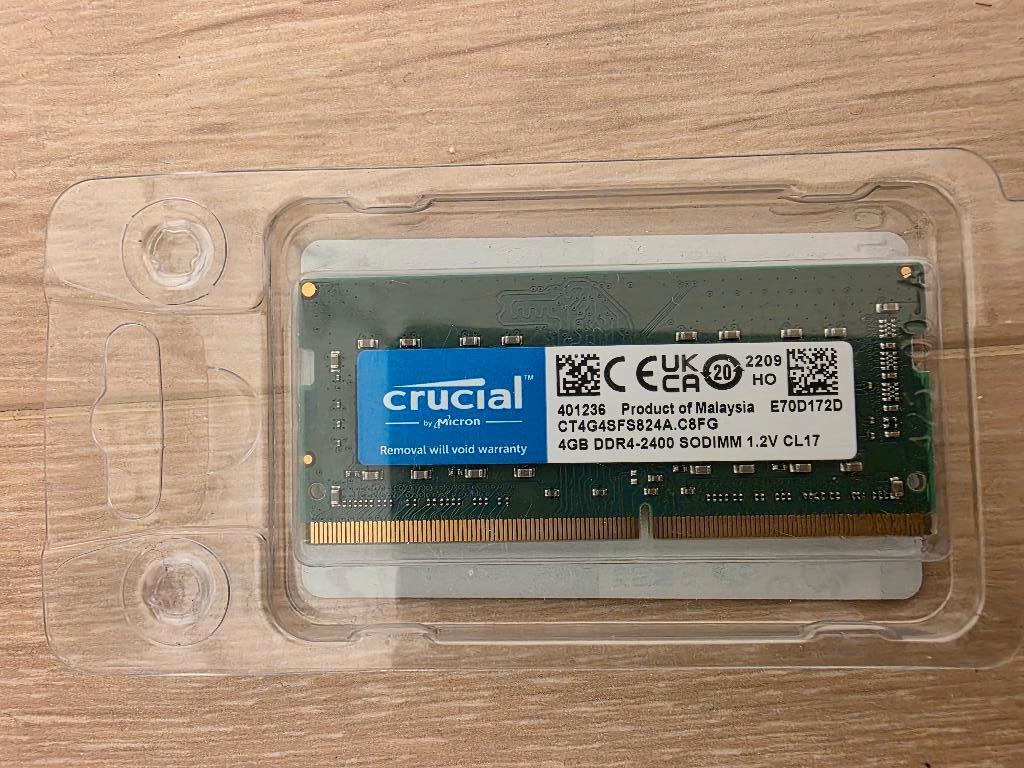 crucial 4GB DDR4-2400, Neuf, Enlèvement ou Envoi, DDR4, Laptop