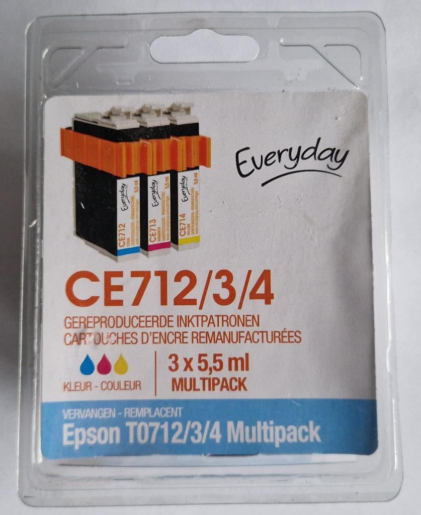 inktpatronen EPSON T0712/3/4, Ophalen of Verzenden, Nieuw, Cartridge, Huismerk