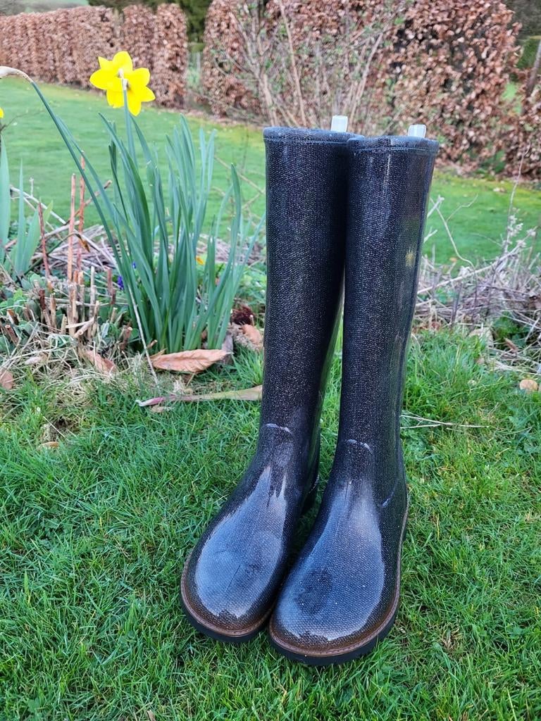 Bottes en caoutchouc brillantes pointure 36, Enlèvement, Utilisé, Bottes