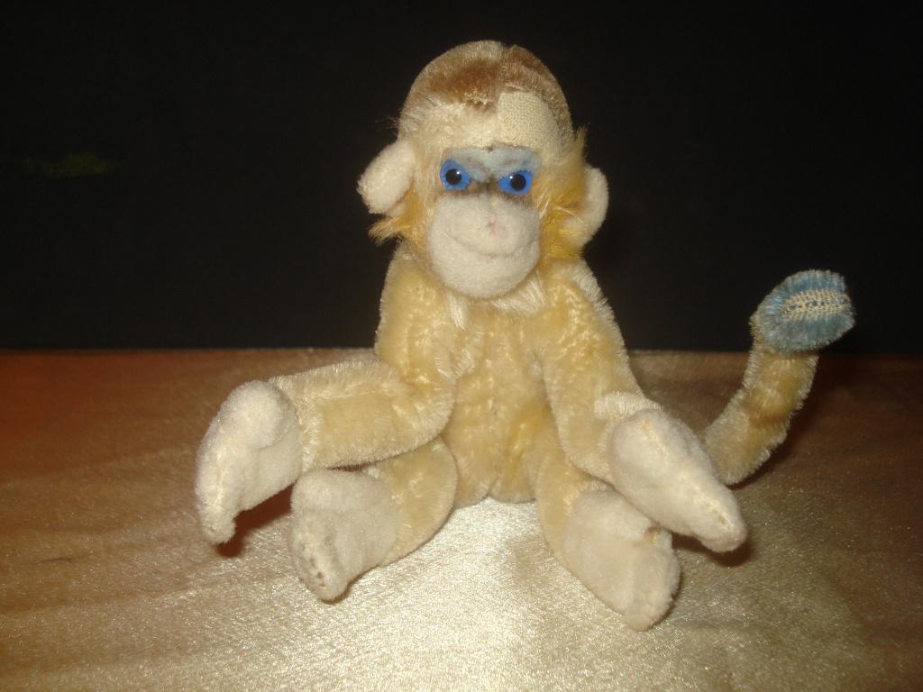STEIFF Ancien Singe Mungo 14 x 14 cm An 1960 Très Bon Etat, Enlèvement ou Envoi, Comme neuf, Autres types, Steiff