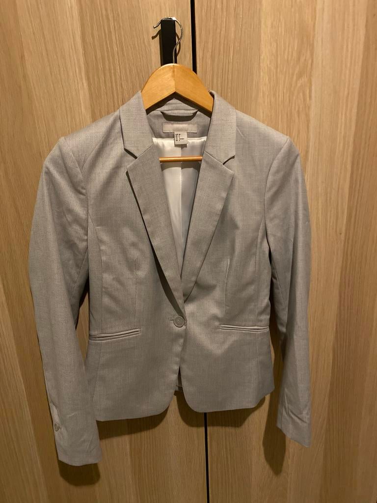 Licht grijze blazer, Ophalen, H&M, Kostuum of Pak, Maat 36 (S)