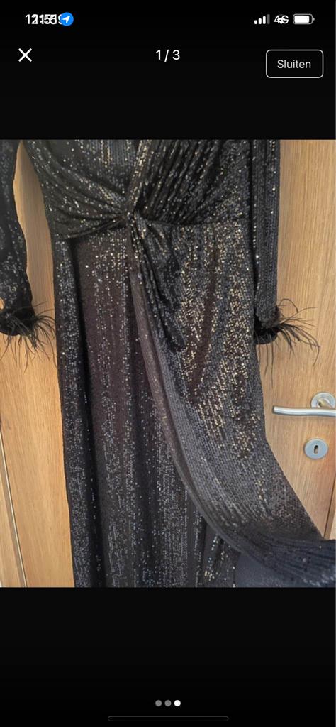 Feestkledıj nıeuw met prıjskaartje, Galajurk, Zwart, Maat 46/48 (XL) of groter, Nieuw