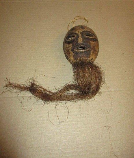 Masque Africain Lega Congo 36,5 cm, 40 cm avec barbe, Envoi