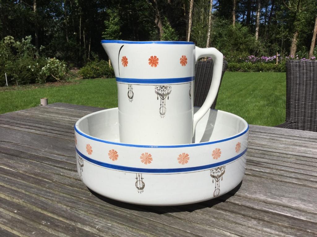 Oude waskom + kan, Antiek en Kunst, Ophalen