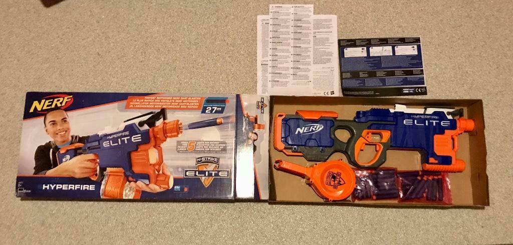 Nerf Elite hyperfire N-Strike met originele doos, Ophalen, Zo goed als nieuw