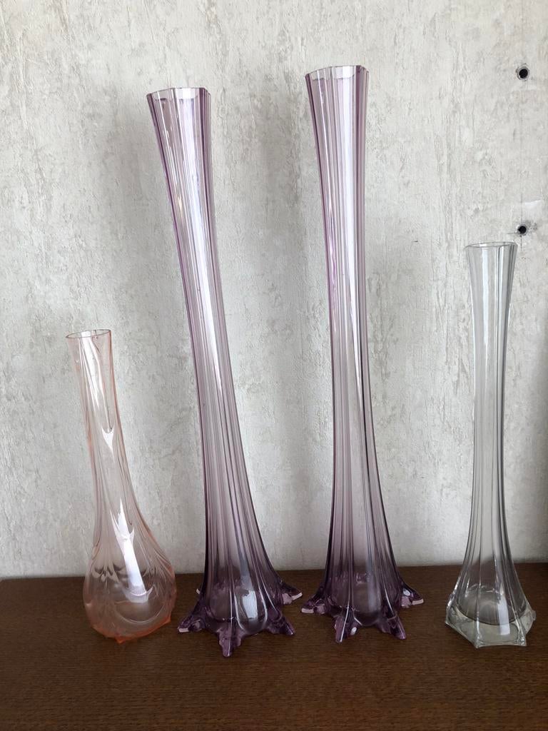 4  solifleur vazen, Ophalen of Verzenden, Zo goed als nieuw, Groen, Glas