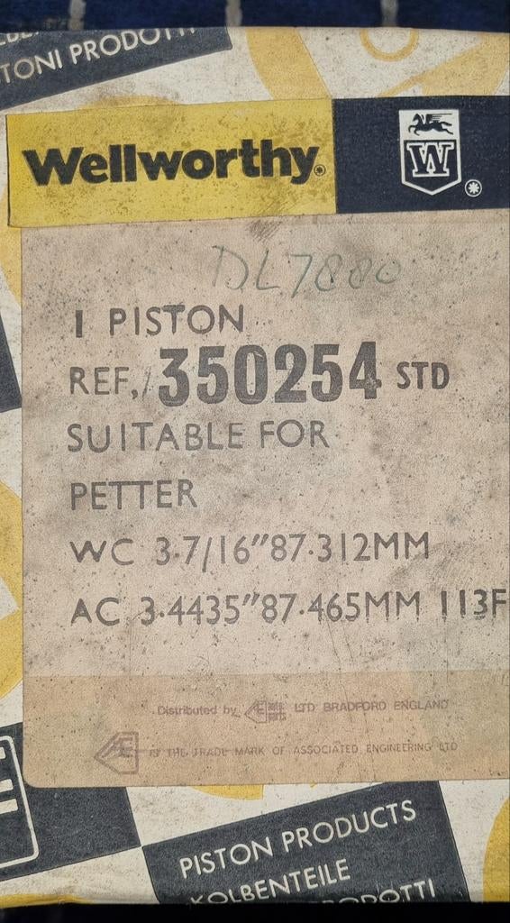 PETTER PH1 zuiger, Enlèvement, Neuf